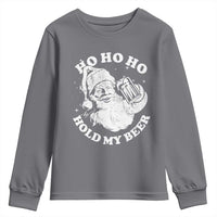 Santa Ho Ho Hold My Beer Youth Sweatshirt Funny Christmas In July Summer Xmas - Wonder Print Shop