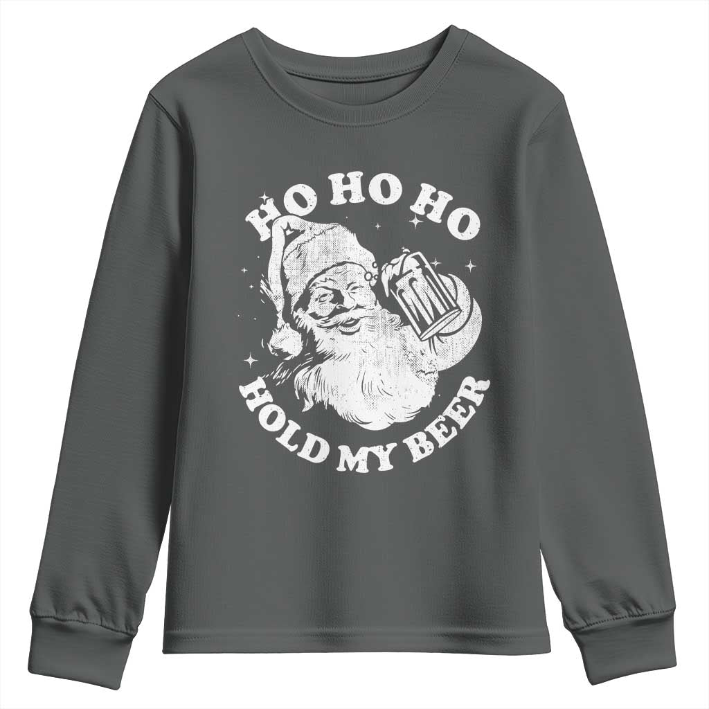 Santa Ho Ho Hold My Beer Youth Sweatshirt Funny Christmas In July Summer Xmas - Wonder Print Shop