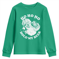 Santa Ho Ho Hold My Beer Youth Sweatshirt Funny Christmas In July Summer Xmas - Wonder Print Shop