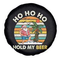 Christmas In July Santa Ho Ho Hold My Beer Spare Tire Cover Summer Beach Hawaii Santa USA Flag - Wonder Print Shop