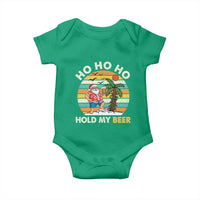 Christmas In July Santa Ho Ho Hold My Beer Baby Onesie Summer Beach Hawaii Santa USA Flag - Wonder Print Shop