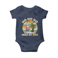Christmas In July Santa Ho Ho Hold My Beer Baby Onesie Summer Beach Hawaii Santa USA Flag - Wonder Print Shop
