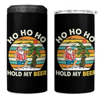 Christmas In July Santa Ho Ho Hold My Beer 4 in 1 Can Cooler Tumbler Summer Beach Hawaii Santa USA Flag - Wonder Print Shop