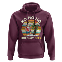 Christmas In July Santa Ho Ho Hold My Beer Hoodie Summer Beach Hawaii Santa USA Flag - Wonder Print Shop