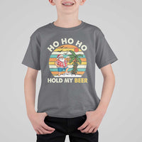 Christmas In July Santa Ho Ho Hold My Beer T Shirt For Kid Summer Beach Hawaii Santa USA Flag - Wonder Print Shop