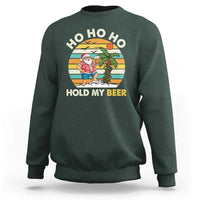 Christmas In July Santa Ho Ho Hold My Beer Sweatshirt Summer Beach Hawaii Santa USA Flag - Wonder Print Shop