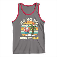 Christmas In July Santa Ho Ho Hold My Beer Tank Top Summer Beach Hawaii Santa USA Flag - Wonder Print Shop