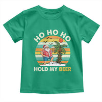 Christmas In July Santa Ho Ho Hold My Beer Toddler T Shirt Summer Beach Hawaii Santa USA Flag - Wonder Print Shop