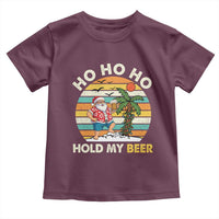 Christmas In July Santa Ho Ho Hold My Beer Toddler T Shirt Summer Beach Hawaii Santa USA Flag - Wonder Print Shop