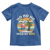 Christmas In July Santa Ho Ho Hold My Beer Toddler T Shirt Summer Beach Hawaii Santa USA Flag - Wonder Print Shop