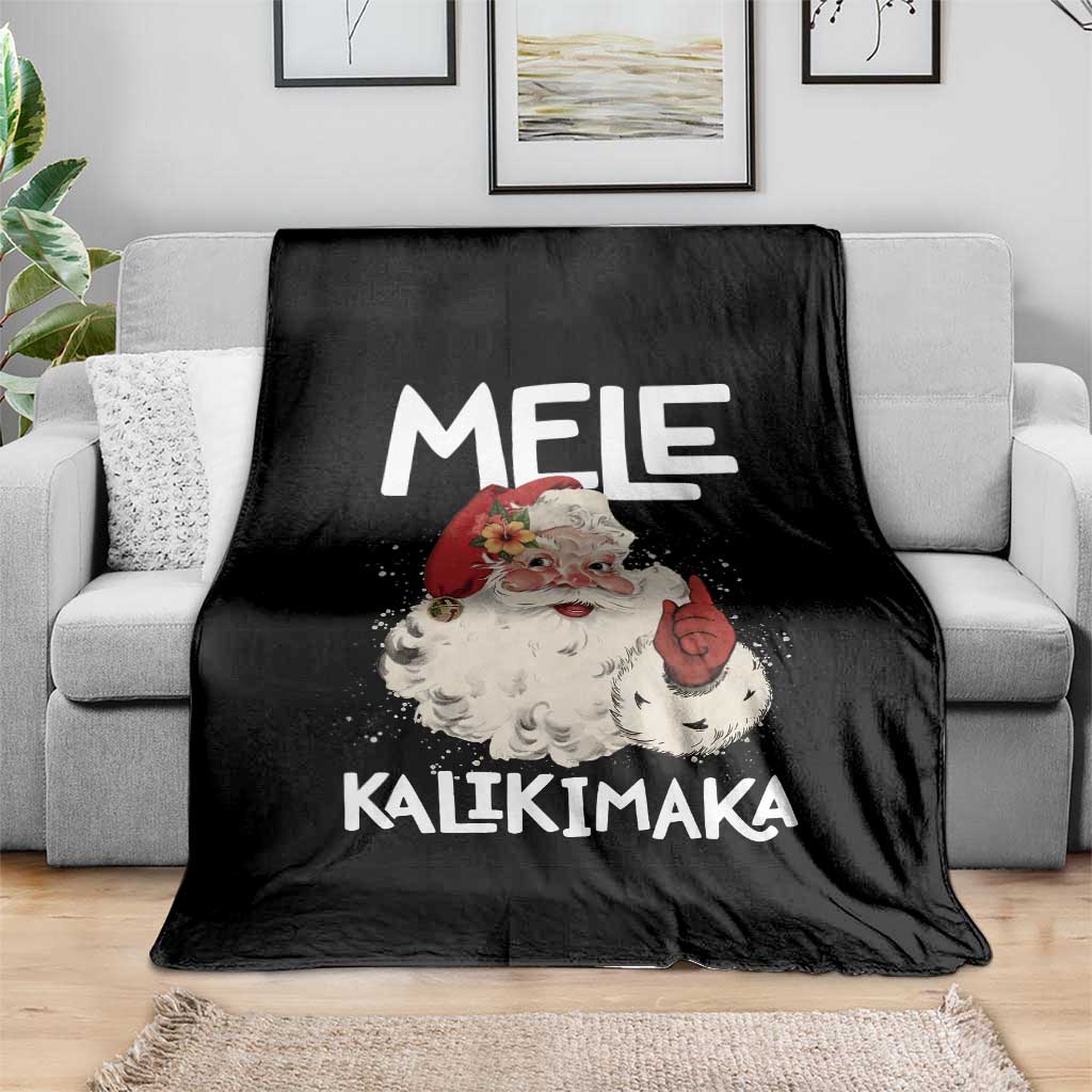 Mele Kalikimaka Throw Blanket Hawaii Christmas Party Santa - Wonder Print Shop