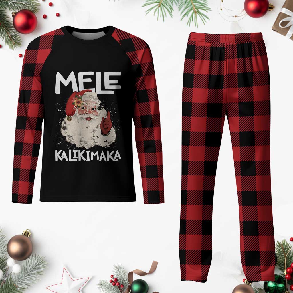 Mele Kalikimaka Plaid Pajama Set Hawaii Xmas Party Santa - Wonder Print Shop