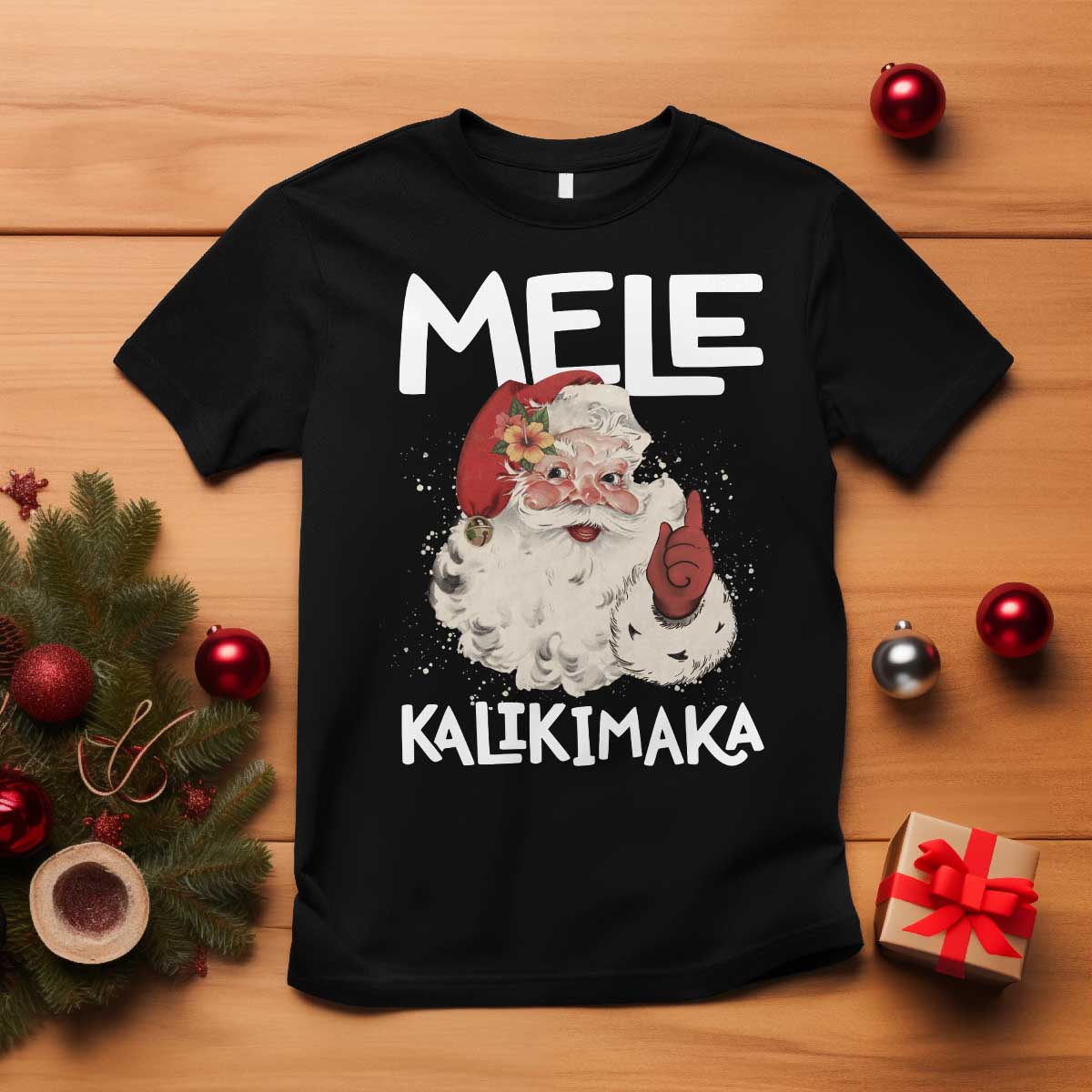 Mele Kalikimaka T Shirt Hawaii Christmas Party Santa - Wonder Print Shop