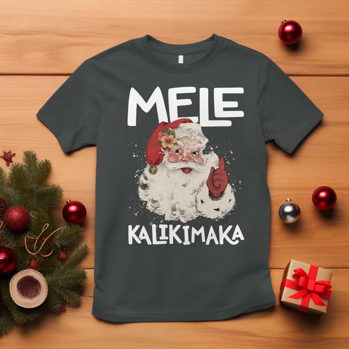 Mele Kalikimaka T Shirt Hawaii Christmas Party Santa - Wonder Print Shop