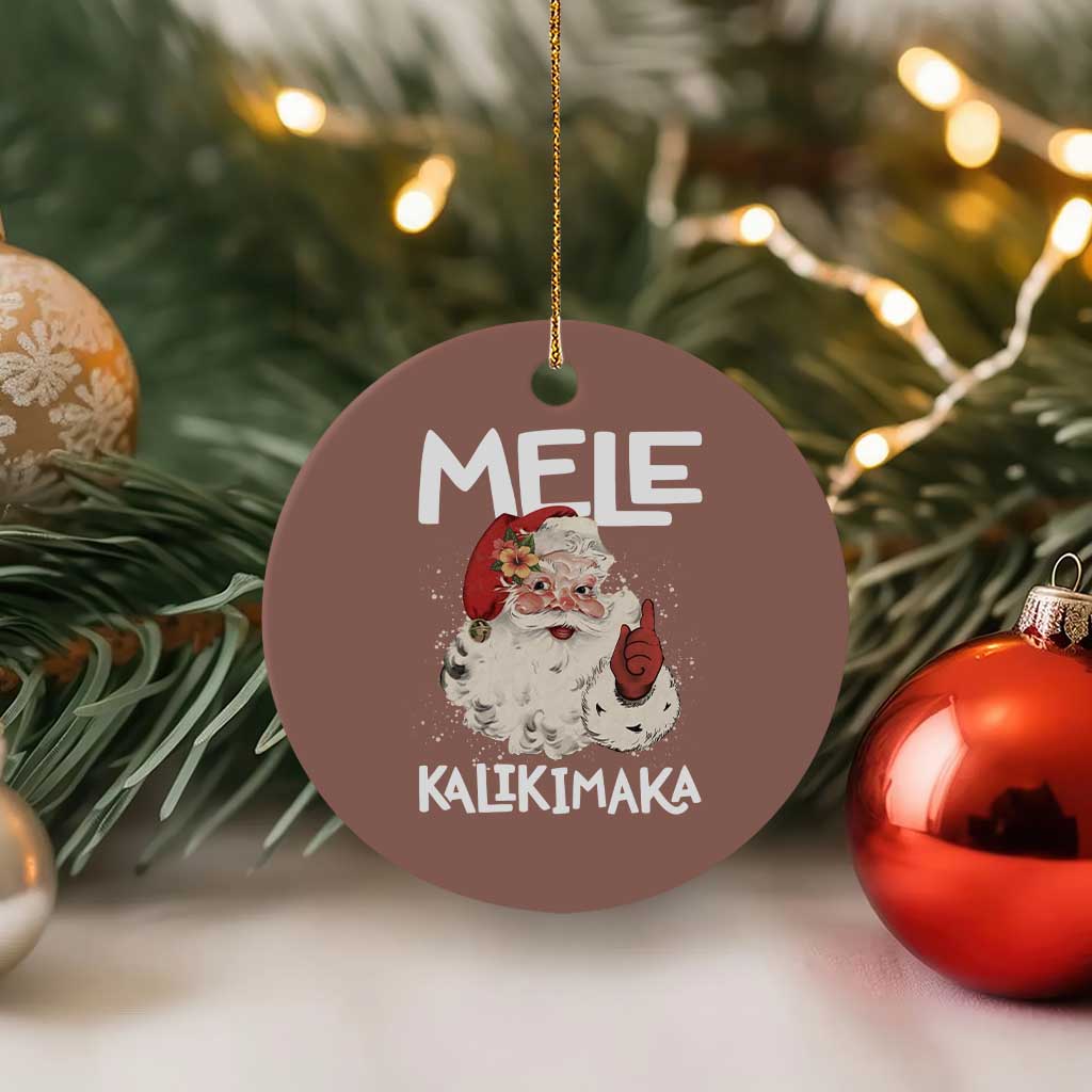 Mele Kalikimaka Ceramic Ornament Hawaii Christmas Party Santa - Wonder Print Shop