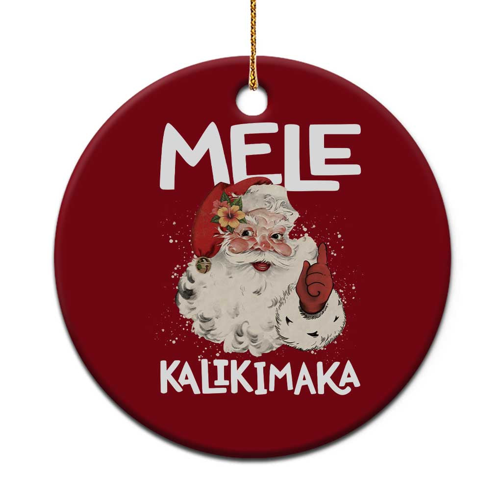 Mele Kalikimaka Ceramic Ornament Hawaii Christmas Party Santa - Wonder Print Shop