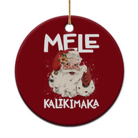 Mele Kalikimaka Ceramic Ornament Hawaii Christmas Party Santa - Wonder Print Shop