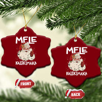 Mele Kalikimaka Ceramic Ornament Hawaii Christmas Party Santa - Wonder Print Shop