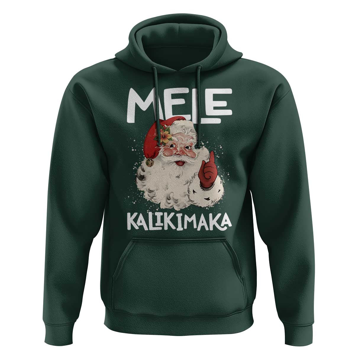 Mele Kalikimaka Hoodie Hawaii Christmas Party Santa - Wonder Print Shop