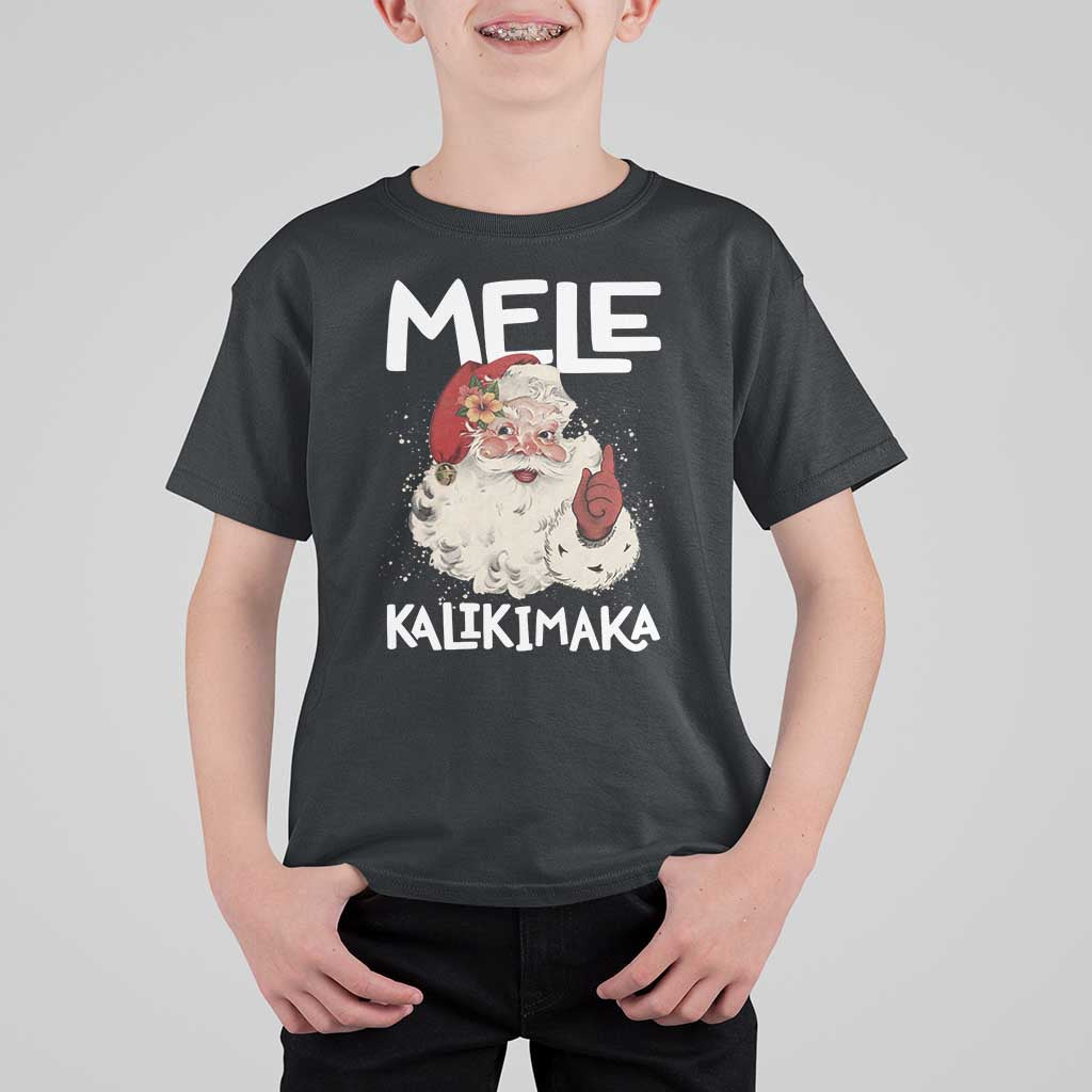 Mele Kalikimaka T Shirt For Kid Hawaii Christmas Party Santa - Wonder Print Shop