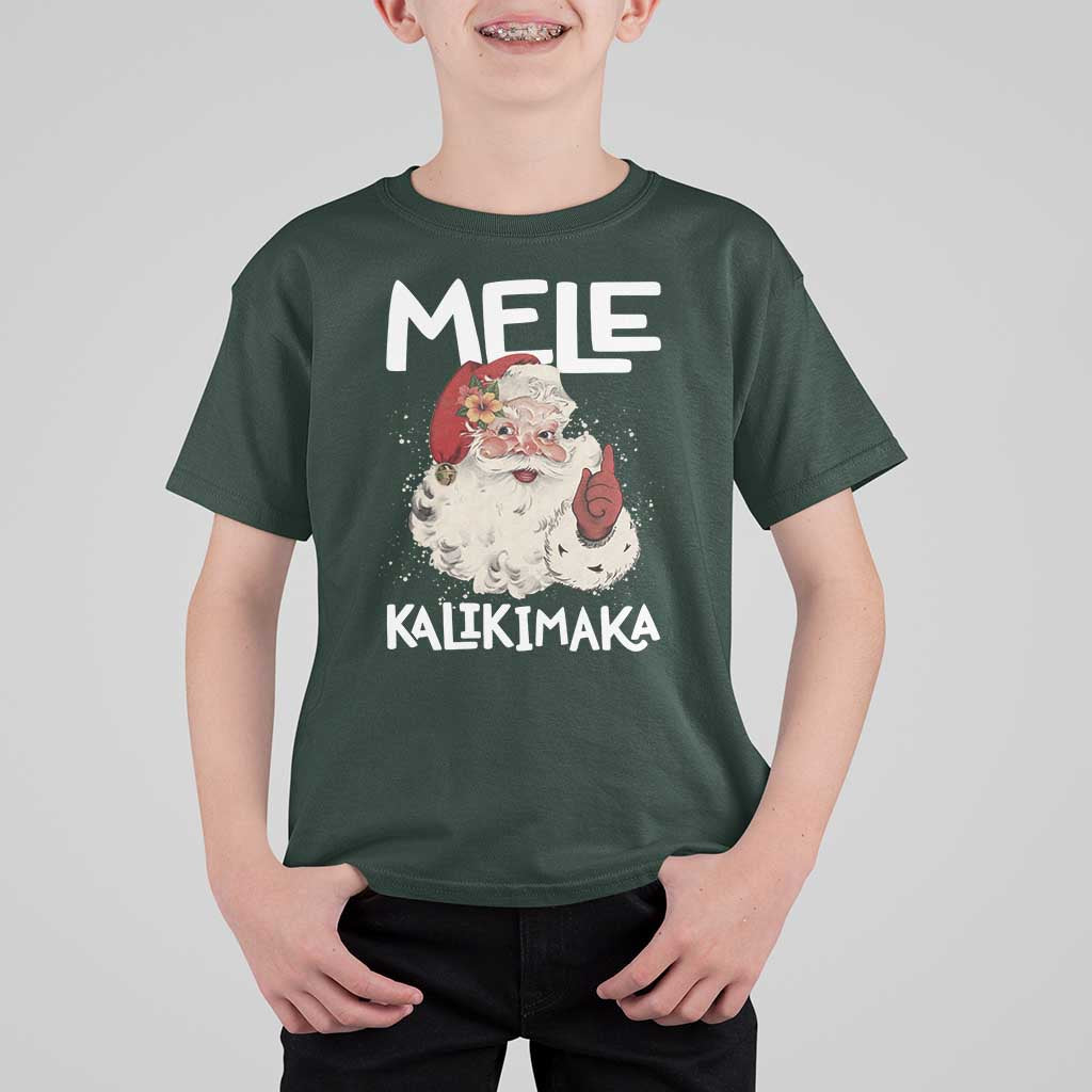 Mele Kalikimaka T Shirt For Kid Hawaii Christmas Party Santa - Wonder Print Shop