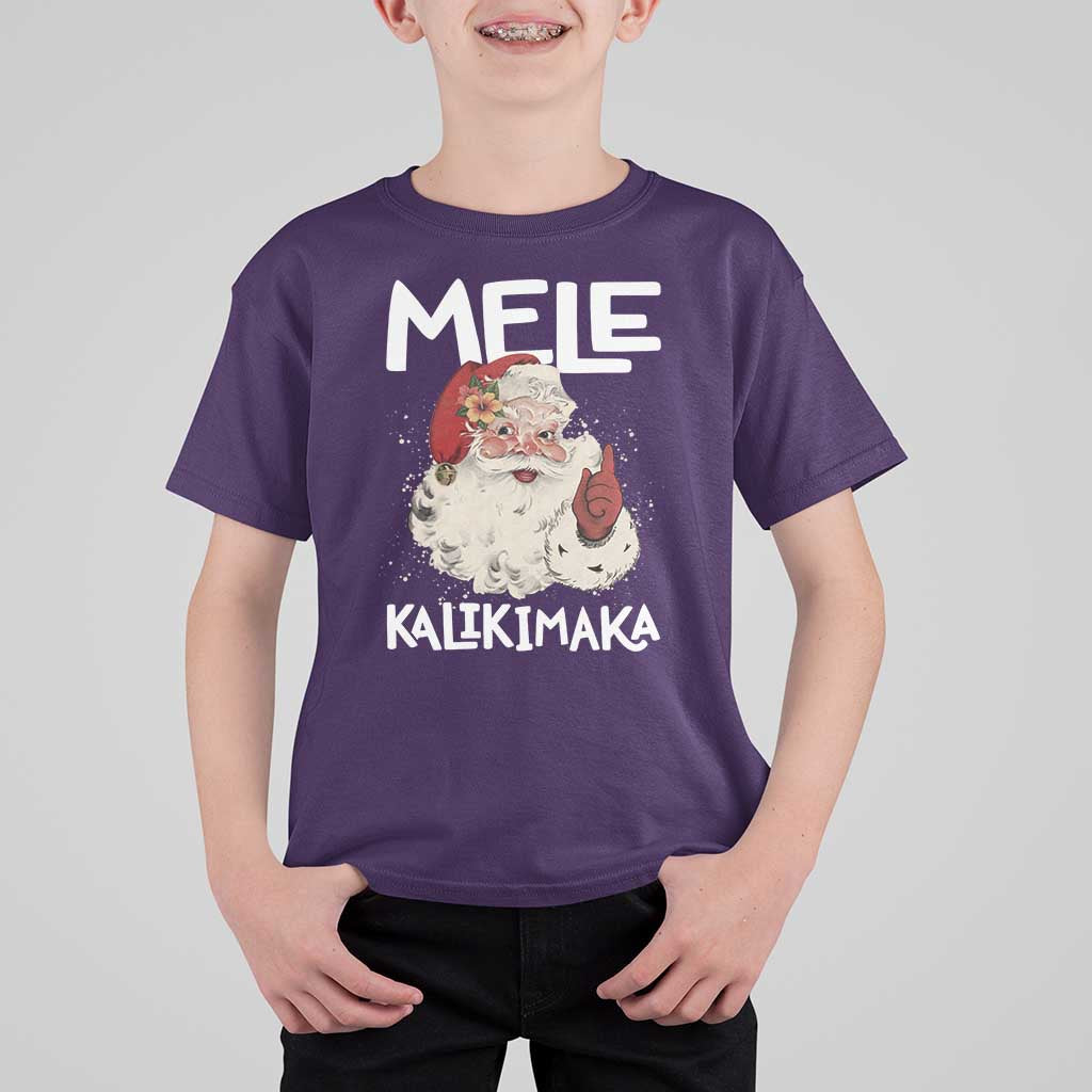 Mele Kalikimaka T Shirt For Kid Hawaii Christmas Party Santa - Wonder Print Shop