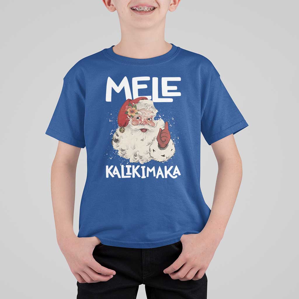 Mele Kalikimaka T Shirt For Kid Hawaii Christmas Party Santa - Wonder Print Shop
