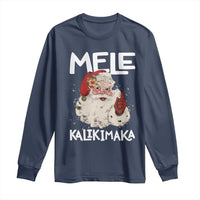 Mele Kalikimaka Long Sleeve Shirt Hawaii Christmas Party Santa - Wonder Print Shop