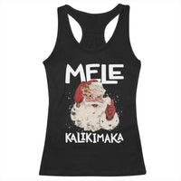 Mele Kalikimaka Racerback Tank Top Hawaii Christmas Party Santa - Wonder Print Shop