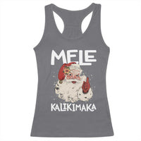 Mele Kalikimaka Racerback Tank Top Hawaii Christmas Party Santa - Wonder Print Shop