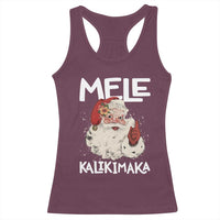 Mele Kalikimaka Racerback Tank Top Hawaii Christmas Party Santa - Wonder Print Shop