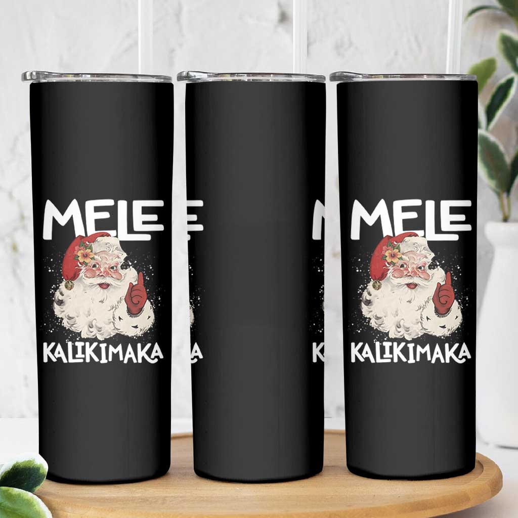Mele Kalikimaka Skinny Tumbler Hawaii Christmas Party Santa - Wonder Print Shop