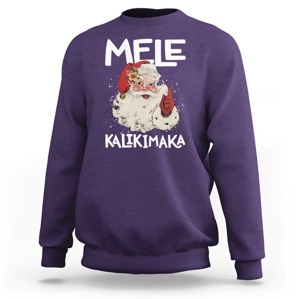 Mele Kalikimaka Sweatshirt Hawaii Christmas Party Santa - Wonder Print Shop