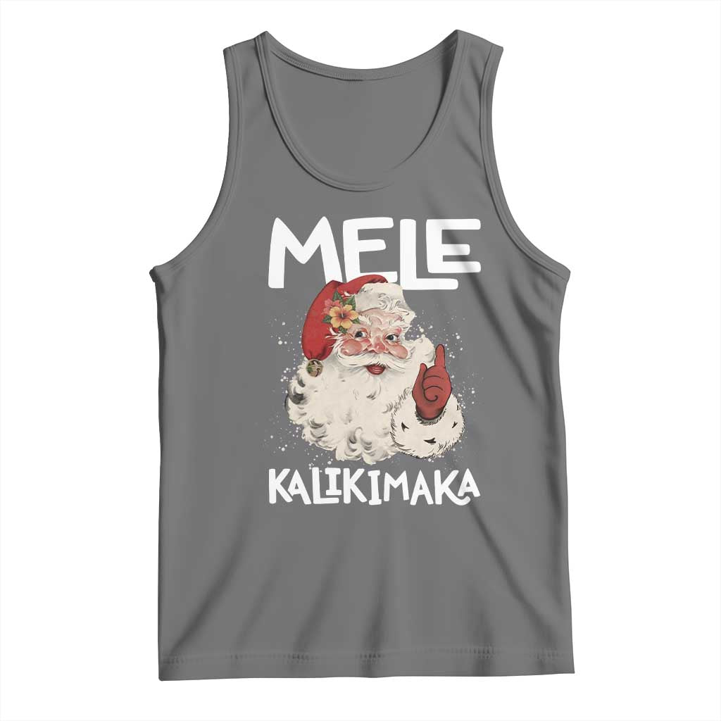 Mele Kalikimaka Tank Top Hawaii Christmas Party Santa - Wonder Print Shop