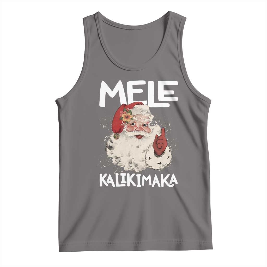Mele Kalikimaka Tank Top Hawaii Christmas Party Santa - Wonder Print Shop