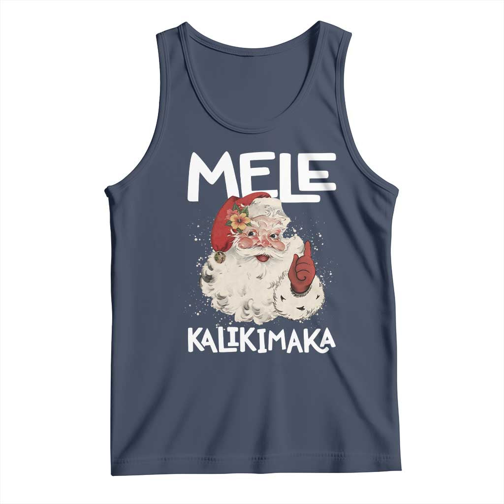 Mele Kalikimaka Tank Top Hawaii Christmas Party Santa - Wonder Print Shop