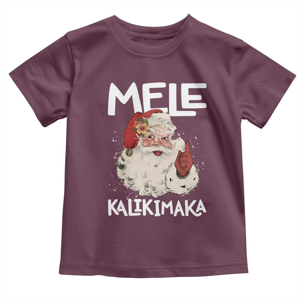 Mele Kalikimaka Toddler T Shirt Hawaii Christmas Party Santa - Wonder Print Shop
