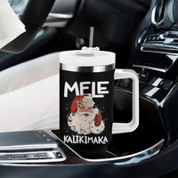 Mele Kalikimaka Tumbler With Handle Hawaii Christmas Party Santa - Wonder Print Shop