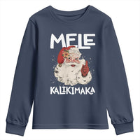 Mele Kalikimaka Youth Sweatshirt Hawaii Christmas Party Santa - Wonder Print Shop