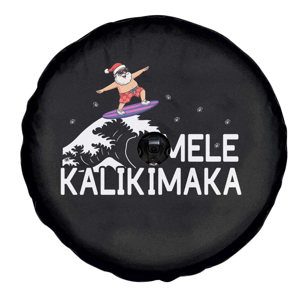 Christmas In July Surfing Santa Spare Tire Cover Mele Kalikimaka Summer Beach Hawaii - Wonder Print Shop