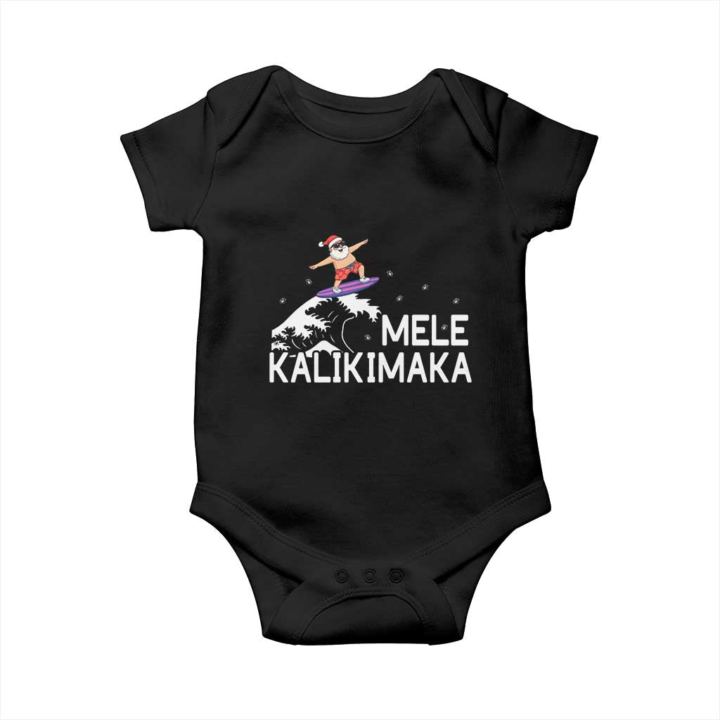 Christmas In July Surfing Santa Baby Onesie Mele Kalikimaka Summer Beach Hawaii - Wonder Print Shop