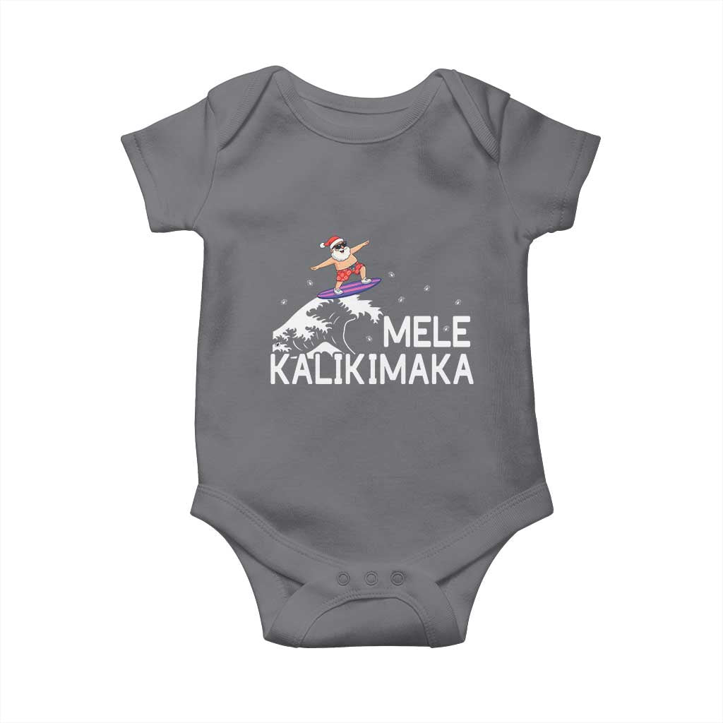 Christmas In July Surfing Santa Baby Onesie Mele Kalikimaka Summer Beach Hawaii - Wonder Print Shop