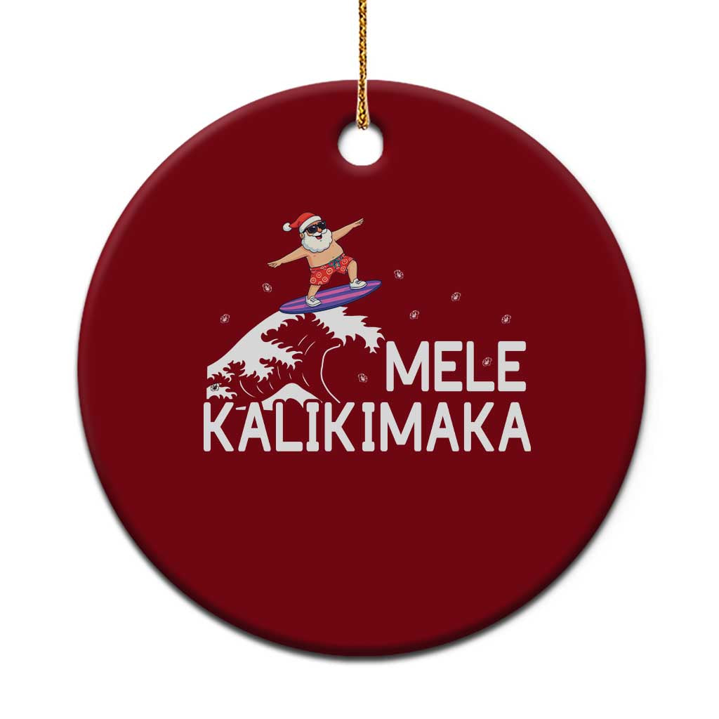 Xmas In July Surfing Santa Ceramic Ornament Mele Kalikimaka Summer Beach Hawaii - Wonder Print Shop