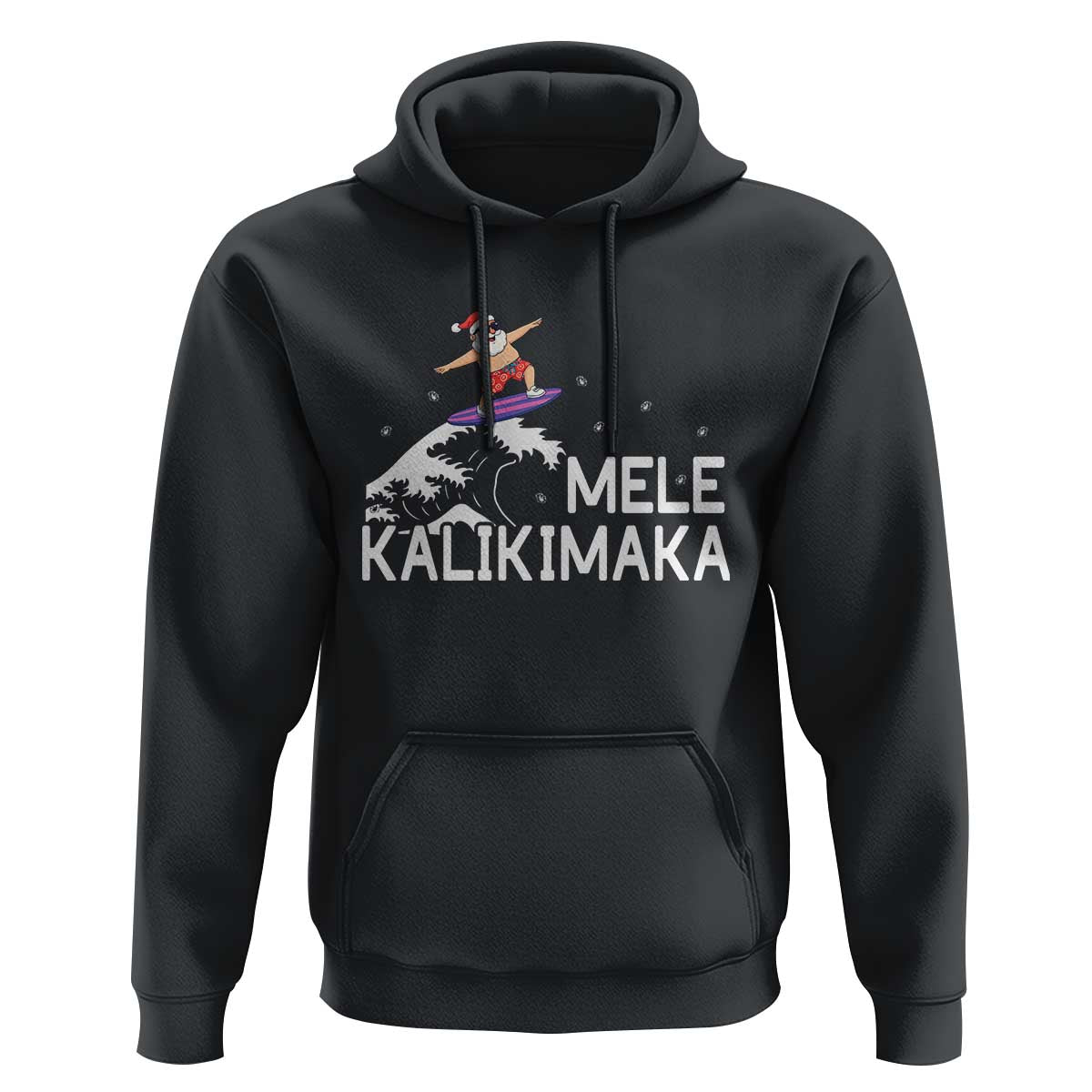 Christmas In July Surfing Santa Hoodie Mele Kalikimaka Summer Beach Hawaii - Wonder Print Shop