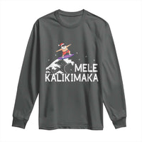 Christmas In July Surfing Santa Long Sleeve Shirt Mele Kalikimaka Summer Beach Hawaii - Wonder Print Shop