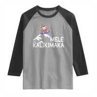 Christmas In July Surfing Santa Raglan Shirt Mele Kalikimaka Summer Beach Hawaii - Wonder Print Shop