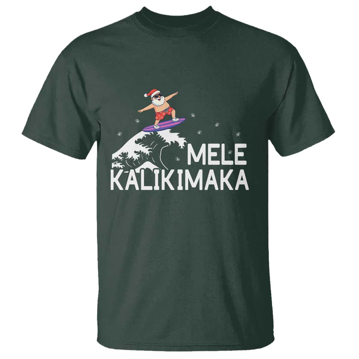 Christmas In July Surfing Santa T Shirt Mele Kalikimaka Summer Beach Hawaii - Wonder Print Shop