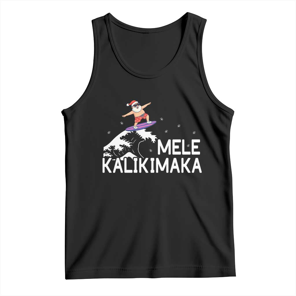 Christmas In July Surfing Santa Tank Top Mele Kalikimaka Summer Beach Hawaii - Wonder Print Shop