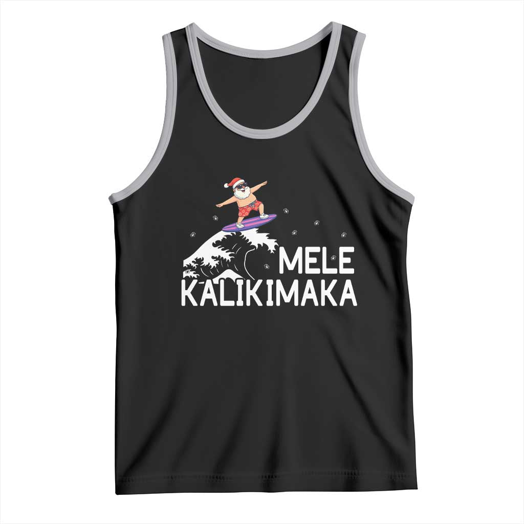 Christmas In July Surfing Santa Tank Top Mele Kalikimaka Summer Beach Hawaii - Wonder Print Shop