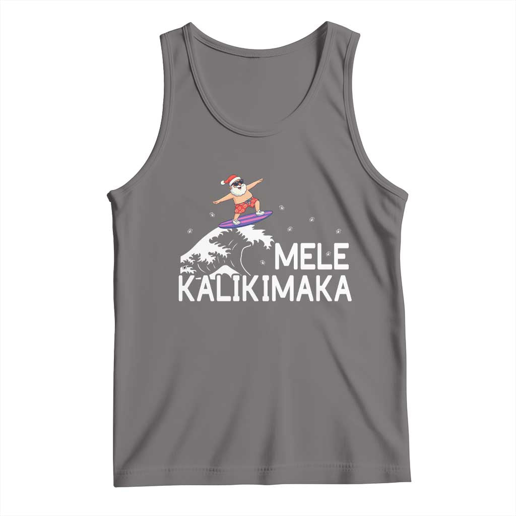 Christmas In July Surfing Santa Tank Top Mele Kalikimaka Summer Beach Hawaii - Wonder Print Shop